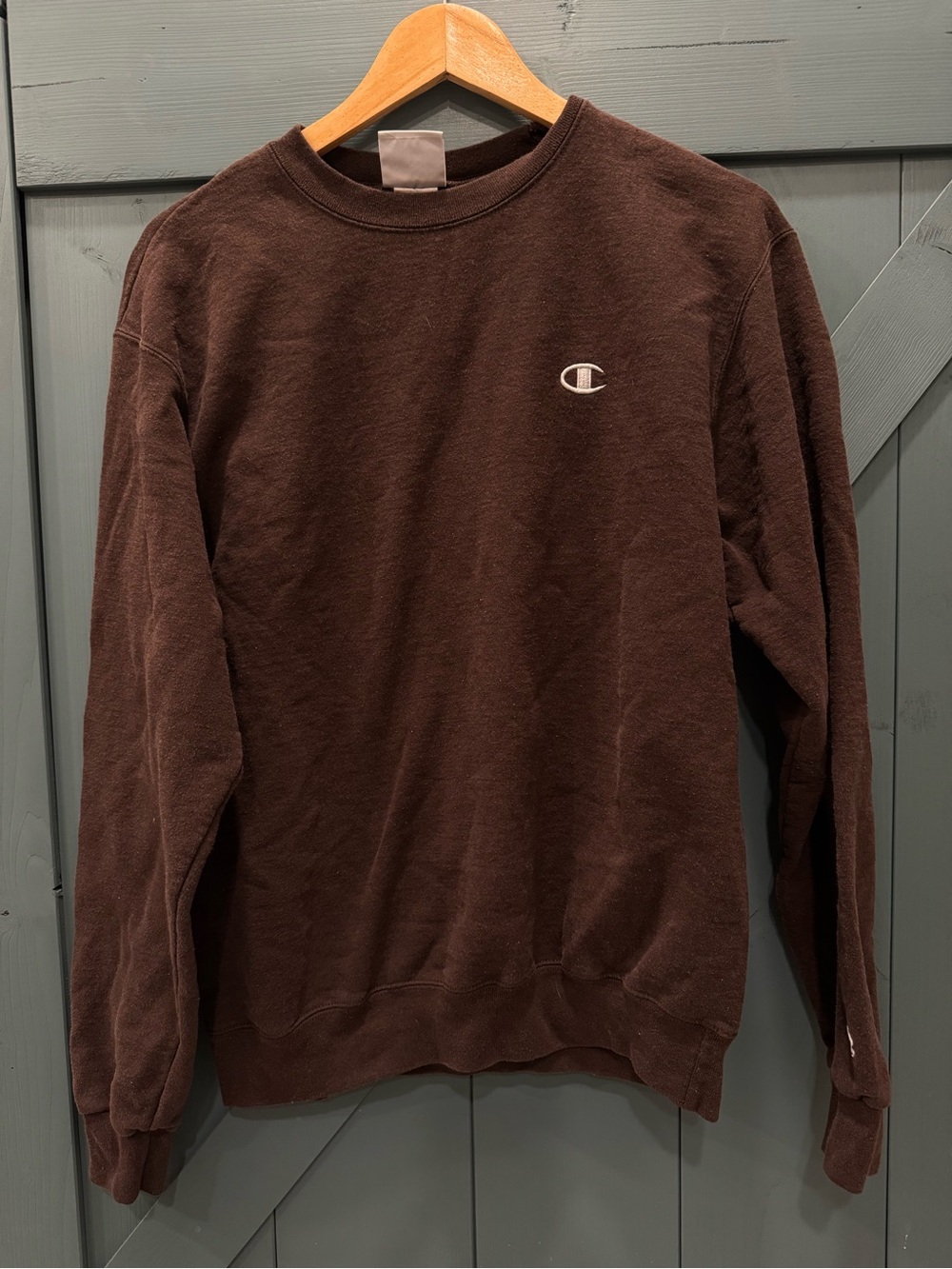 Champion Brown Crewneck Sweatshirt with Small Logo